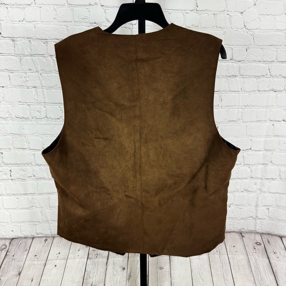 English Laundry Brown Paisley Floral Print Vest Size XL - Picture 7 of 8